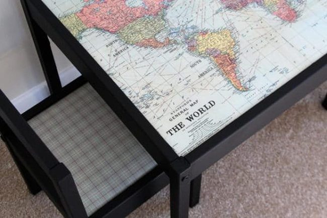 Painted World Map Children'S Table