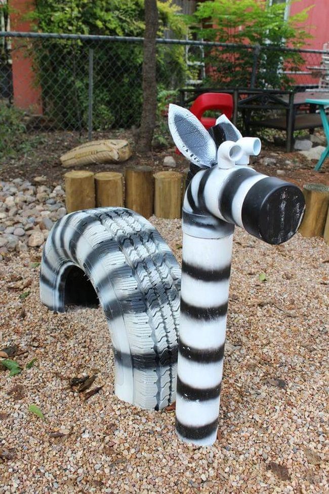Painted Tire Zebra Stripe