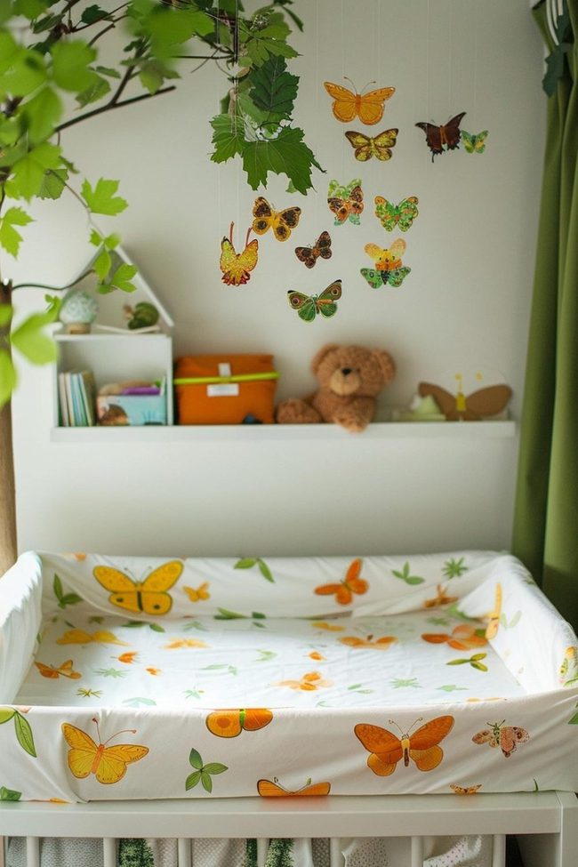 Butterfly Print Changing Table Cover