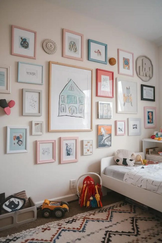 Child'S Colorful Framed Masterpieces