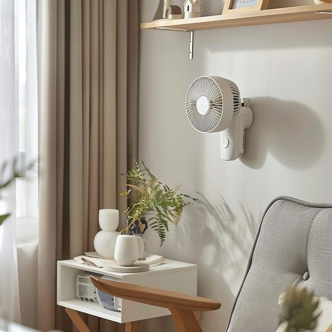 White Wall-Mounted Cooling Fan