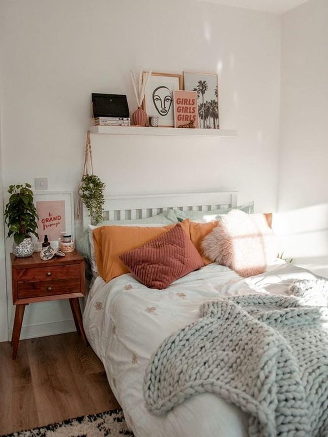 Deep Orange Boho Bedroom