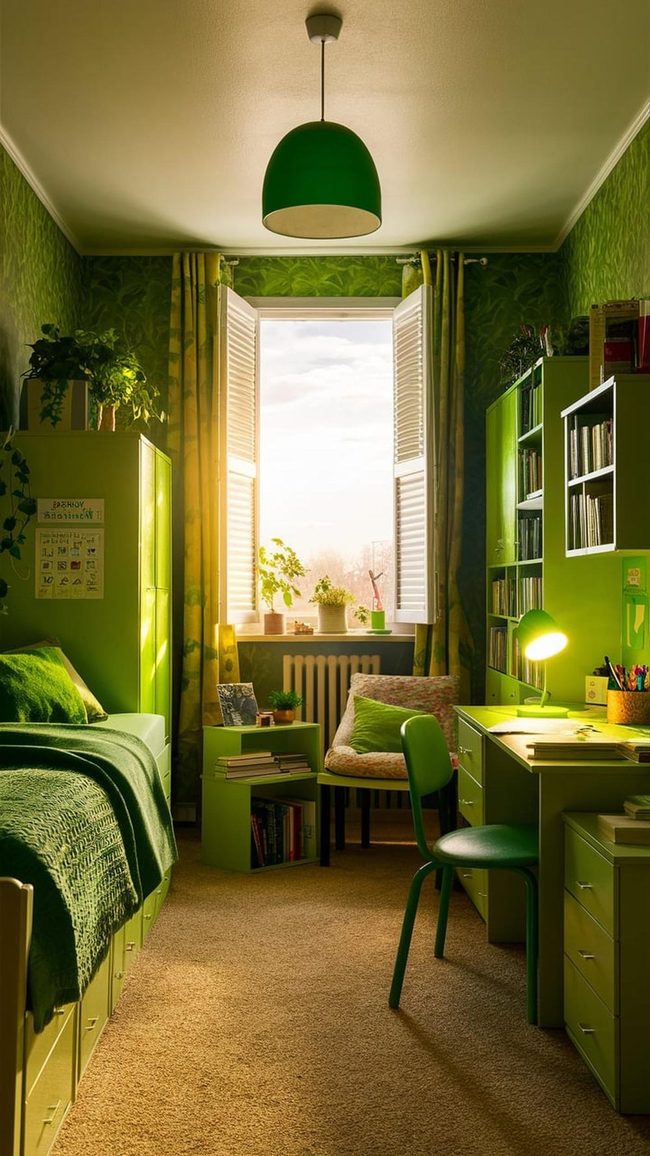 Cascading Ivy Green Private Chamber Wall