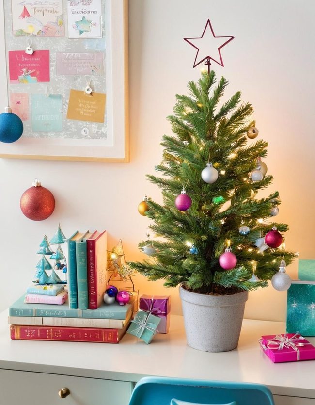 Pink Mini Christmas Tree for Small Spaces