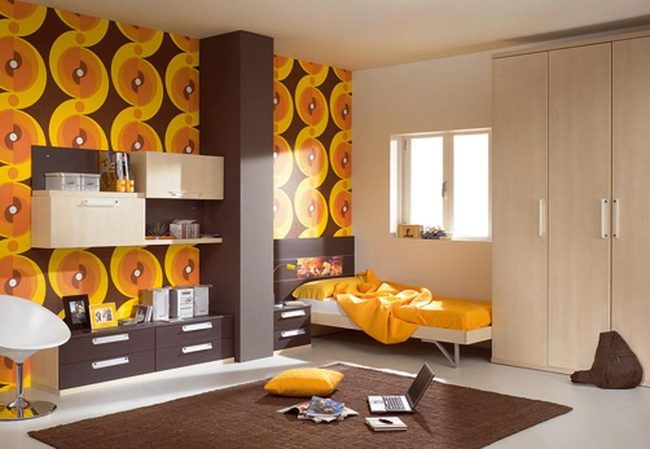 Orange Circles Bedroom Serenity