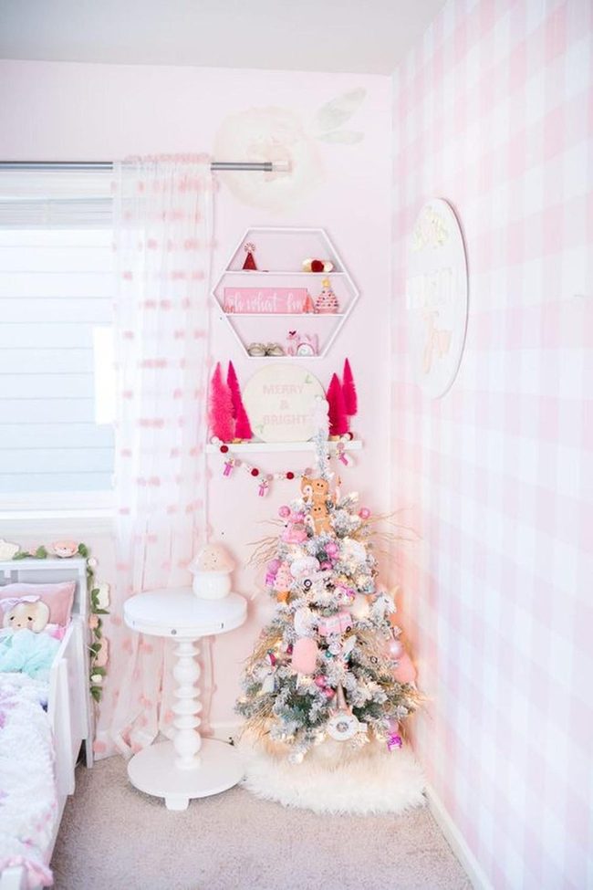 Pink Checkered Christmas Corner
