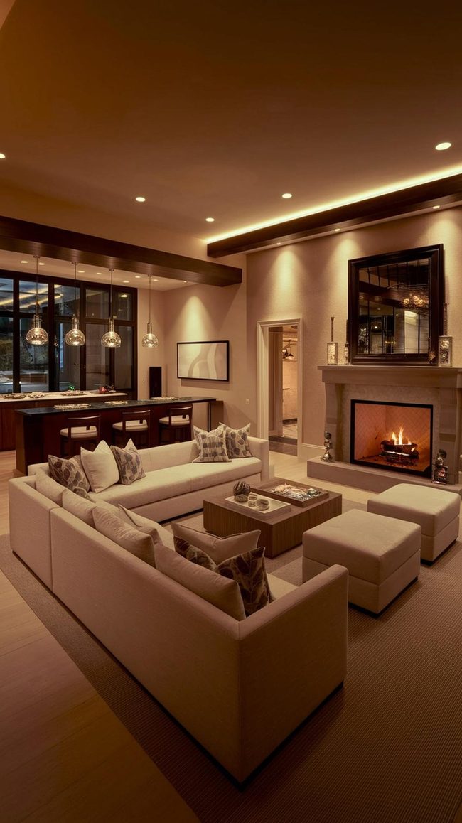 Fireplace Focal Point Family Gathering