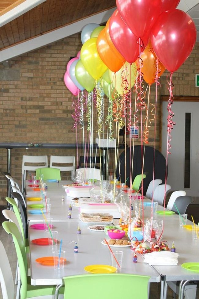 Floating Rainbow Balloons Party