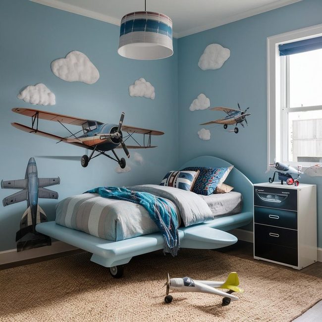 Sky Blue Airplane Resting Area Dreams
