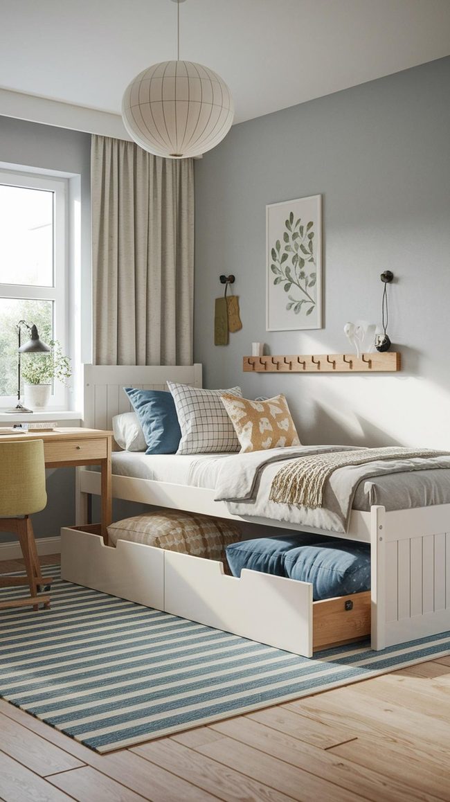 Corner L-Shaped Beds Open Floor Space