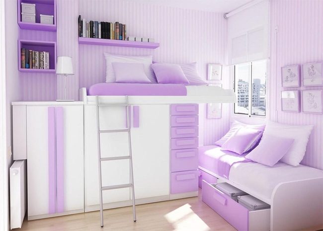 Light Purple Bedroom With Natural Glow