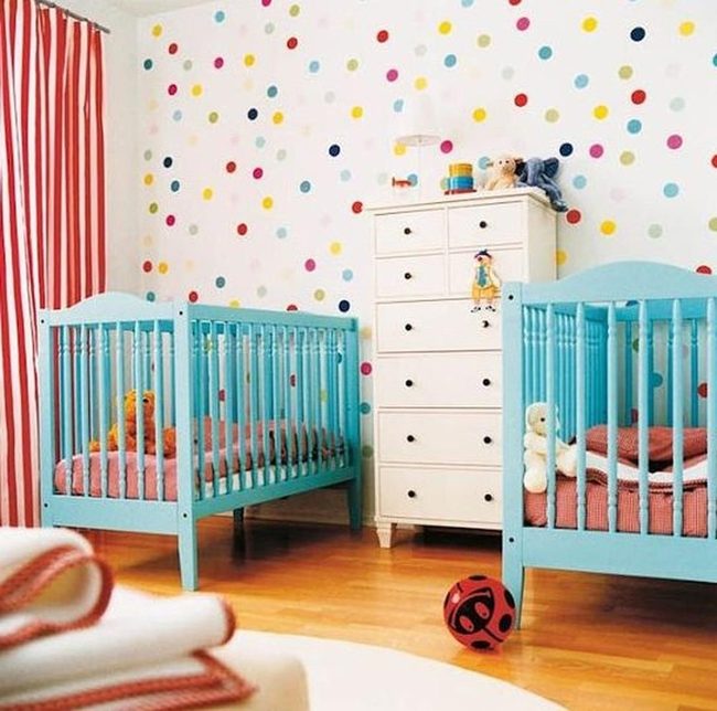 Red Polka Dot Twin Nursery