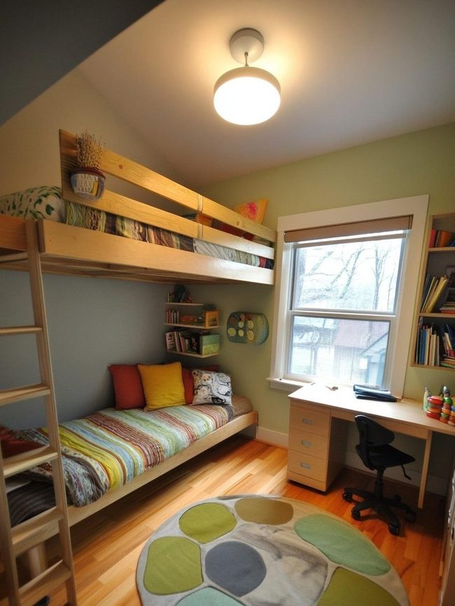 Loft Bunks with Underbed Workspace