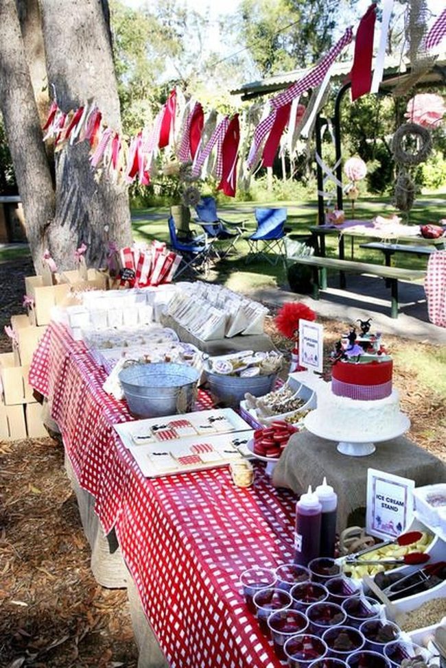 Red Checkered Picnic Setup