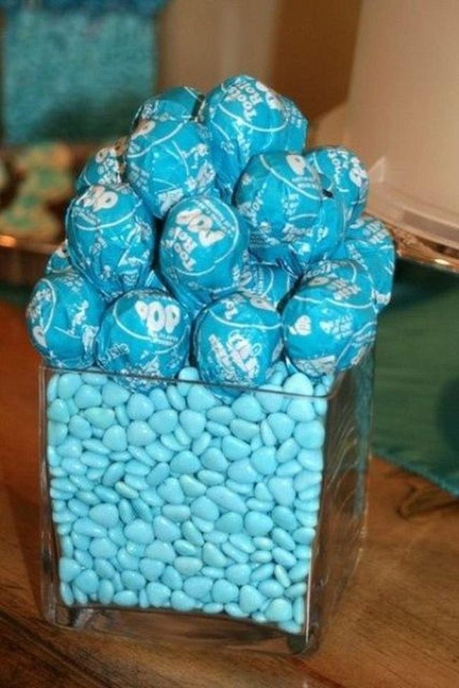 Blue Candy Glass Container