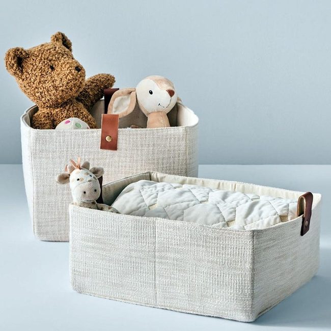 Cotton Baskets, Brass Rivets