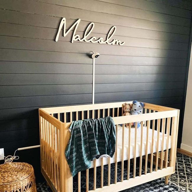 Black Shiplap Nursery Contrast