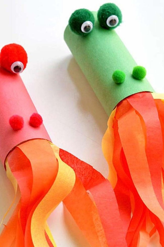 Colorful Paper Roll Dragons