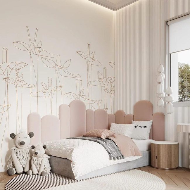 Layered Bed With Botanical Walls