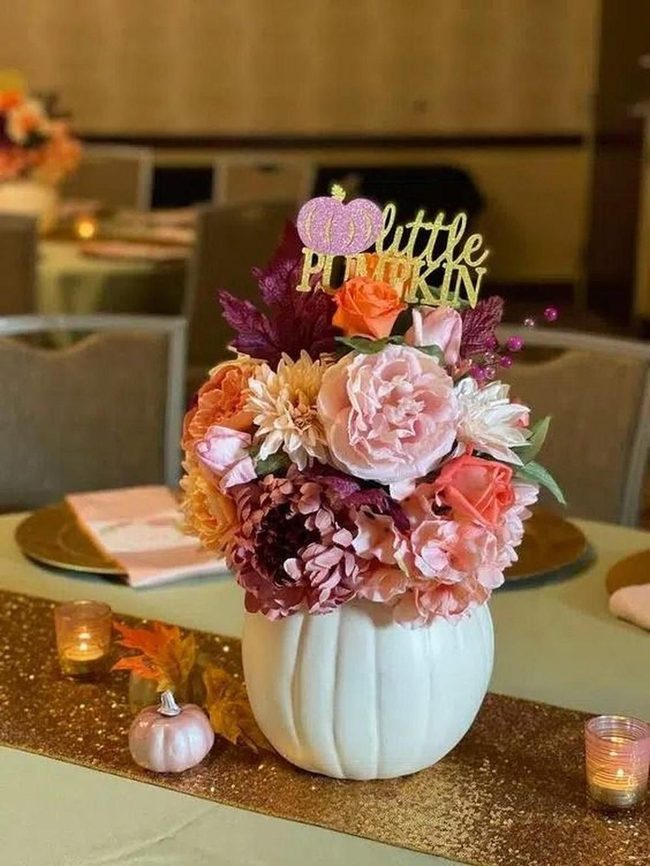White Pumpkin Floral Vase