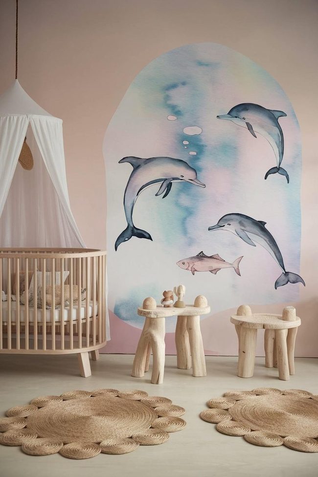 Watercolor Dolphin Nursery Room
