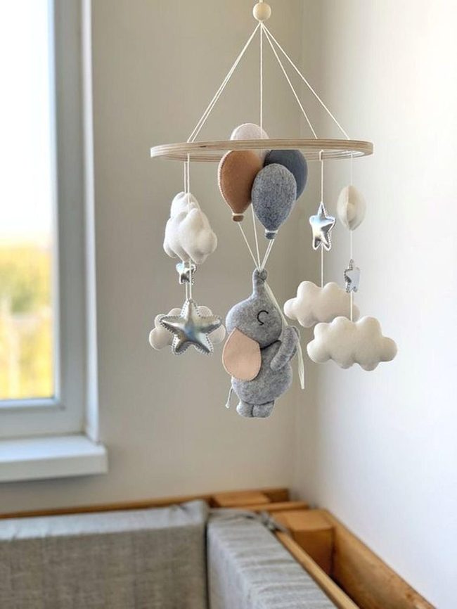 Beige Wool Mobile Nursery