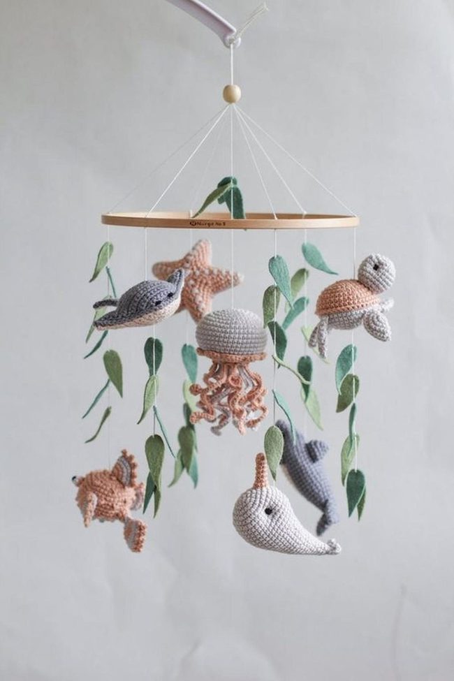 Crocheted Ocean Friends In Soft Blue