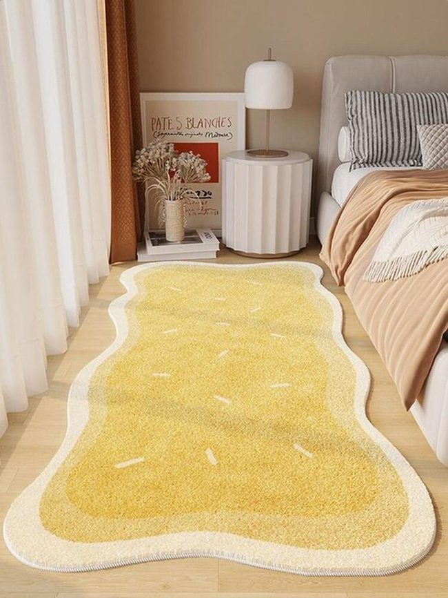 Wavy Yellow Rug Statement