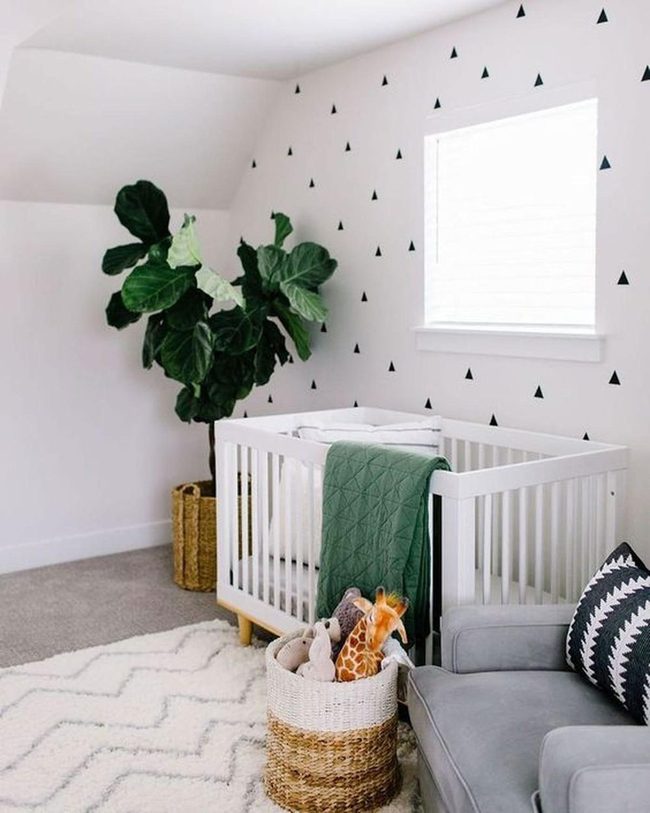 Minimalist Nursery With Green Accents