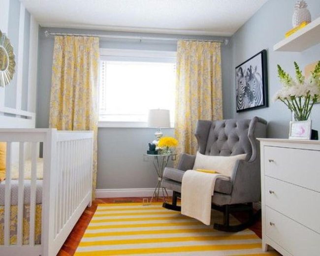Yellow Striped Nursery Rug