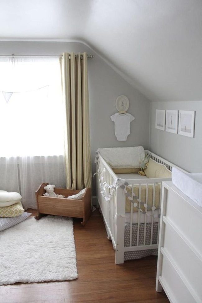 White Crib Gray Walls