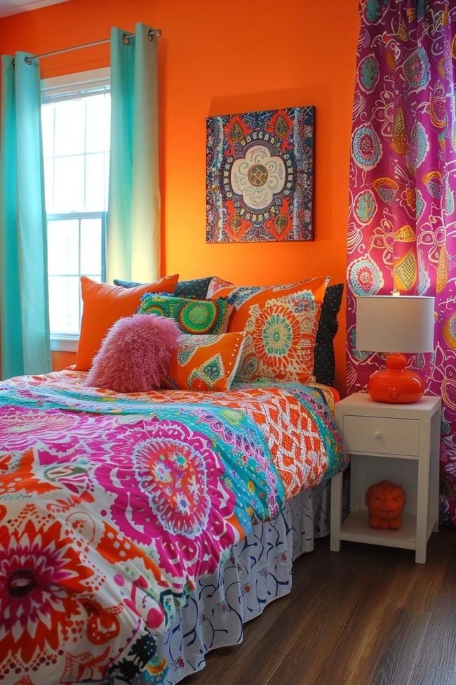 Burnt Orange Bedroom Statement