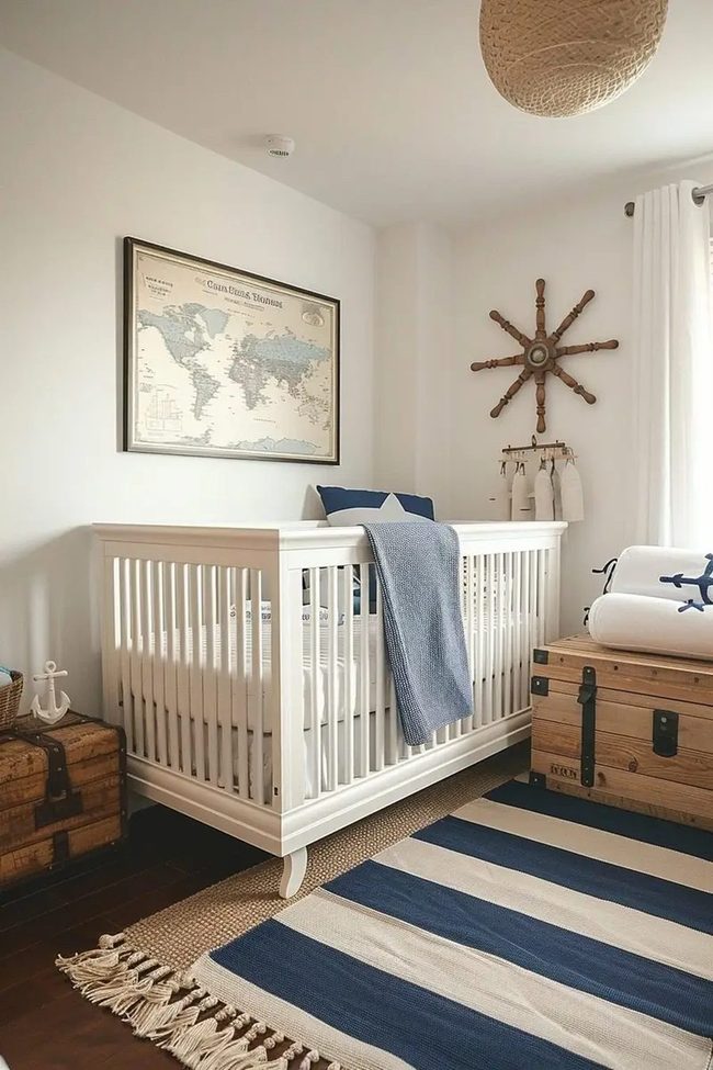 White, Blue, And Vintage Nautical Storage