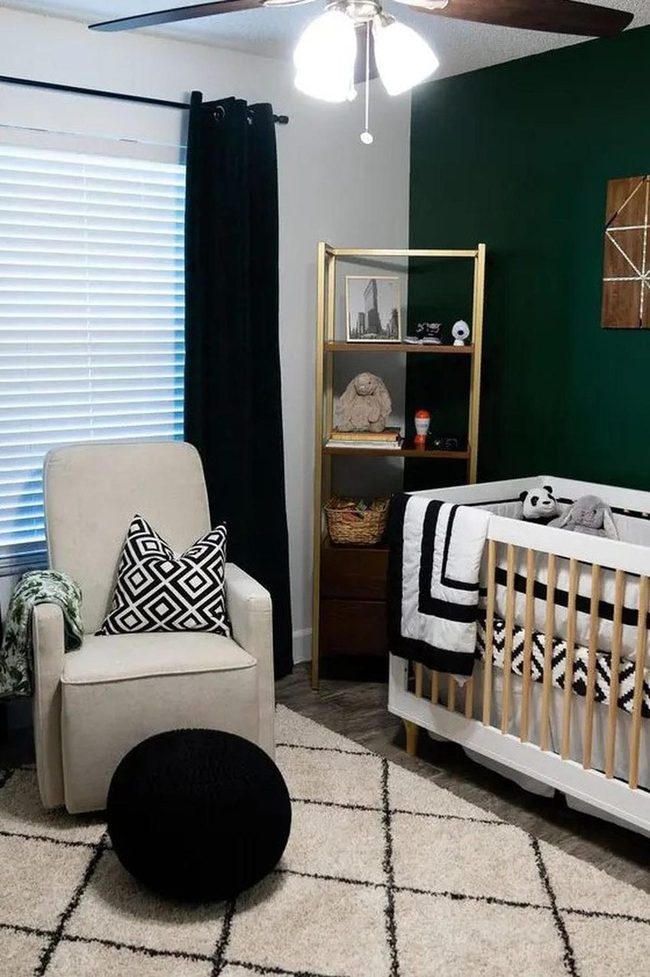 Deep Green And Gold Nursery