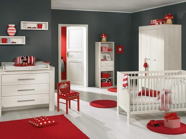 Red And Gray Nursery Essentials