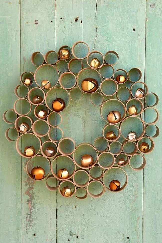 Cardboard Rolls With Golden Bells