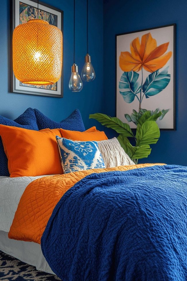 Electric Blue Boho Girl Sleeping Zone
