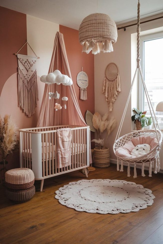 Terracotta Macramé Nursery Canopy
