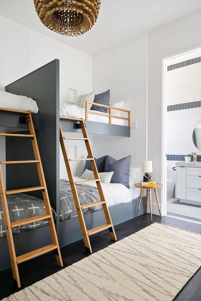 Dark Gray Bunk Beds, Natural Light