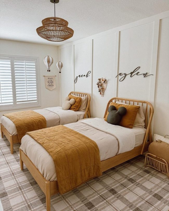 Mustard Yellow Wooden Bedroom