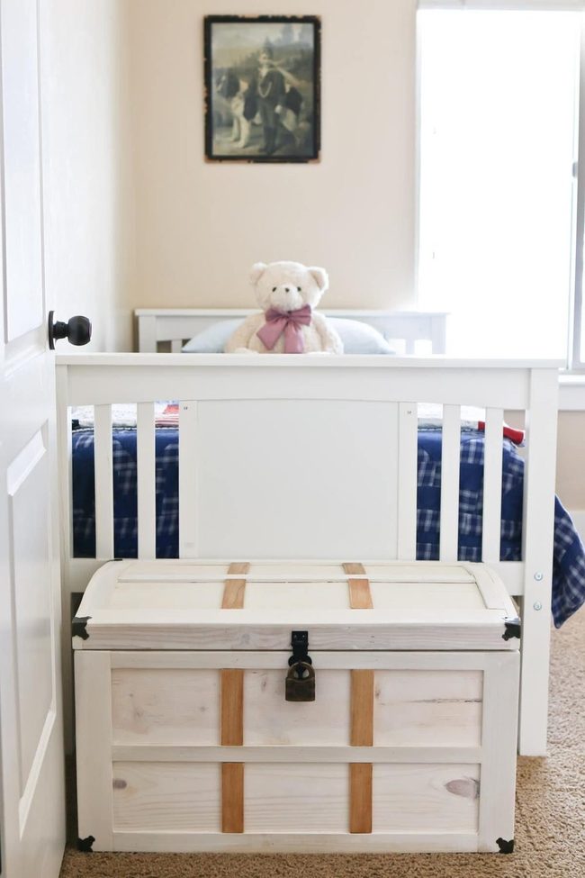 Wooden Treasure Chest for Stuffed Animals