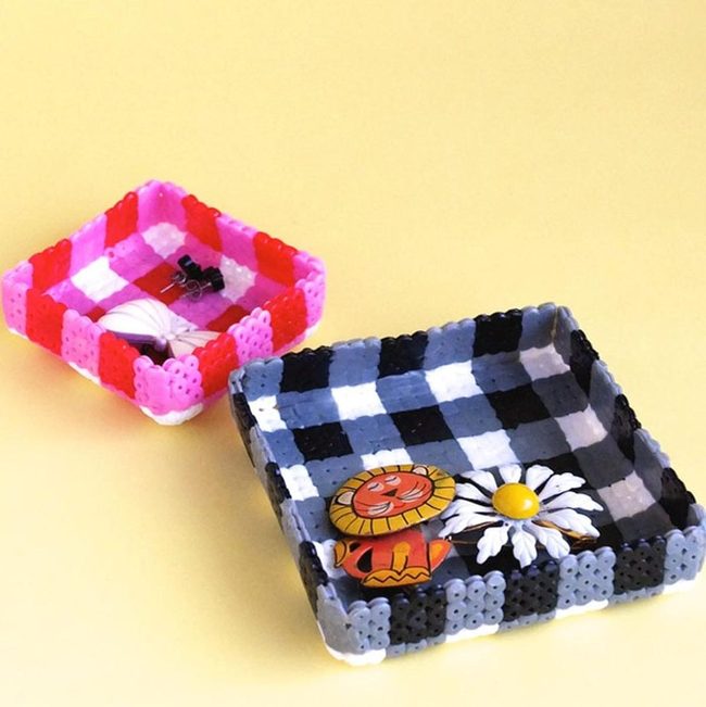 Beaded Pink Trays With Treasures