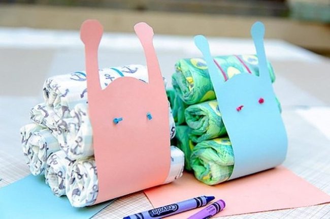 Snail-Shaped Diaper Bundles Navy Anchor
