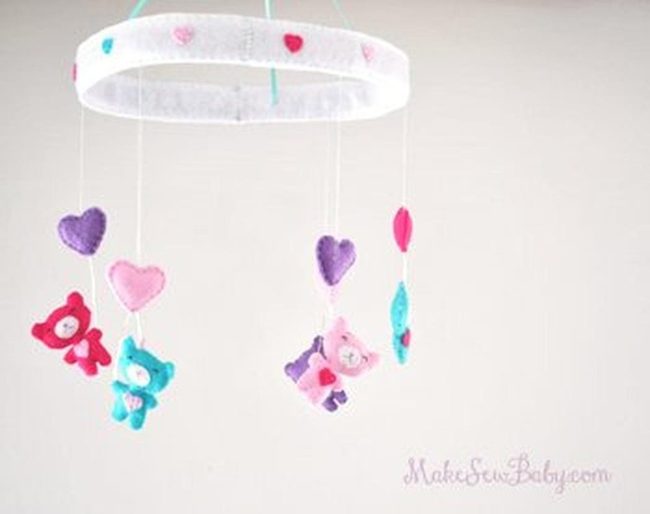 Soft Felt Bears And Hearts