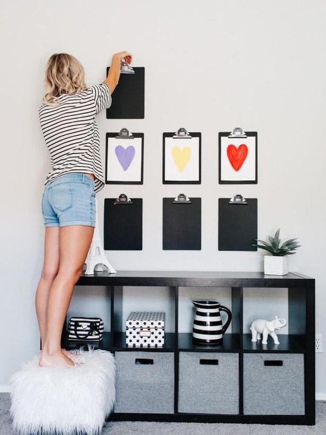 Black Shelf, Colorful Hearts Display