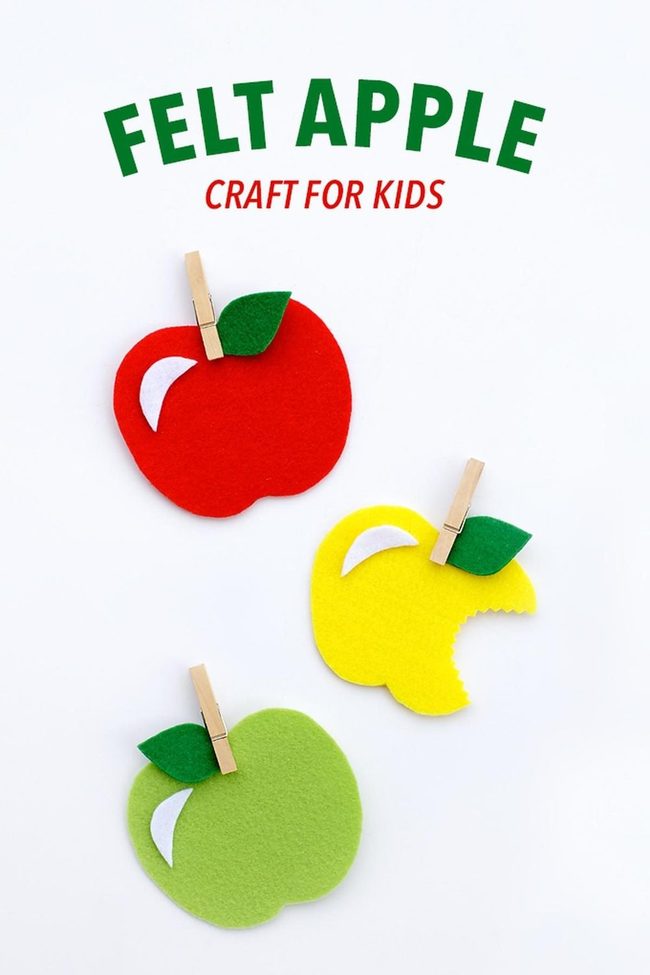Colorful Felt Apples With Bite