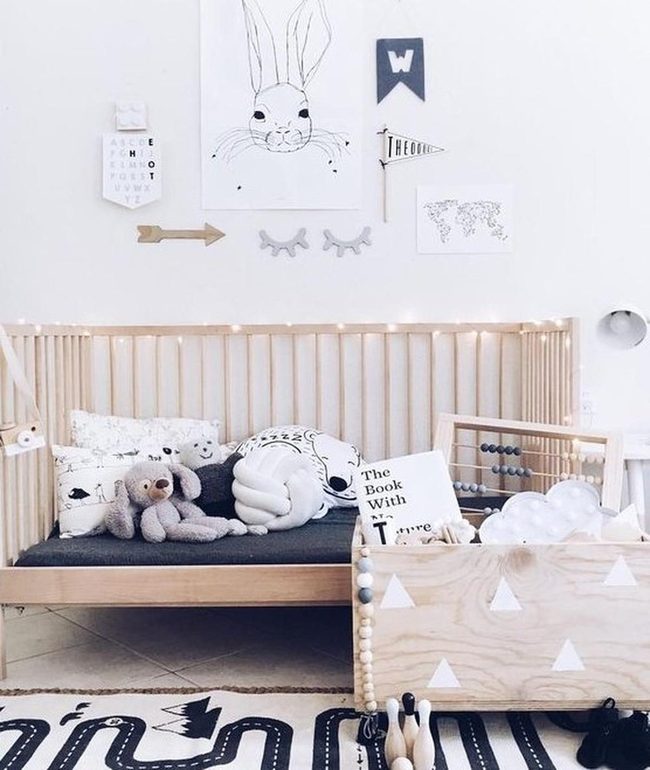 Black Geometry Baby Room