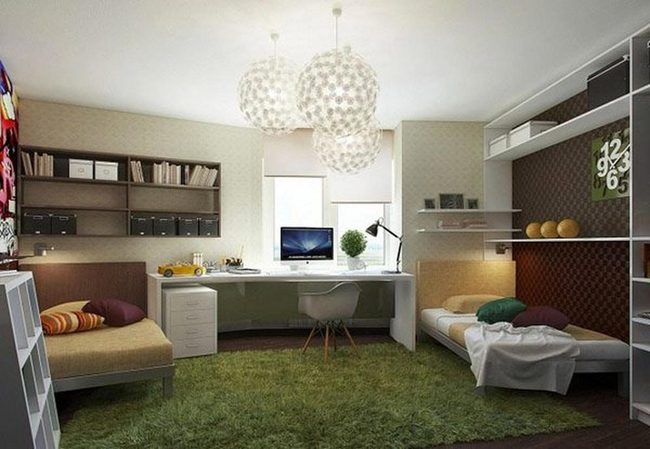 Dual-Desk Green Study Zone