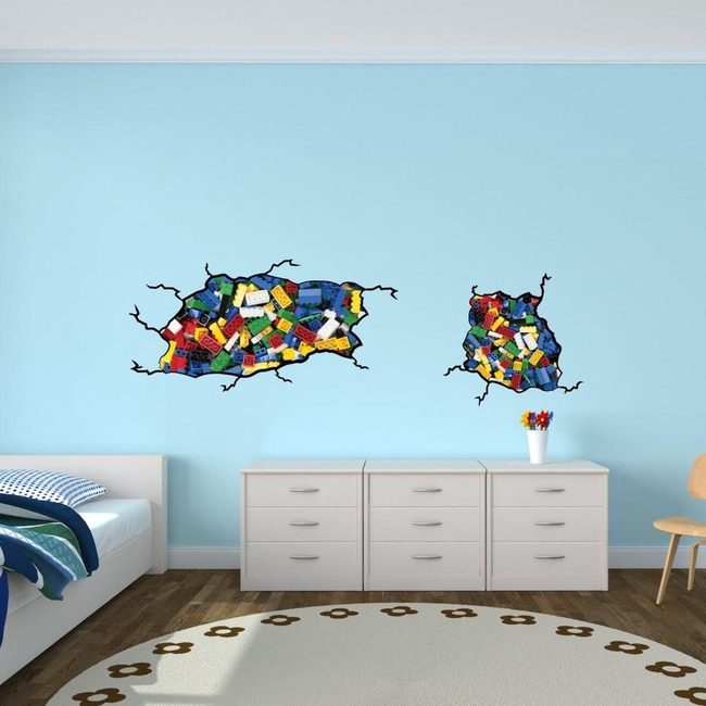 Cracked Wall Lego Mural