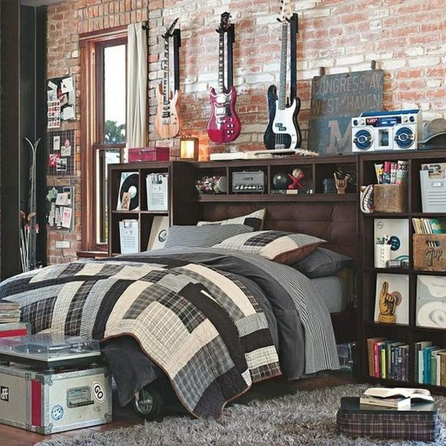 Brick And Guitars Bedroom